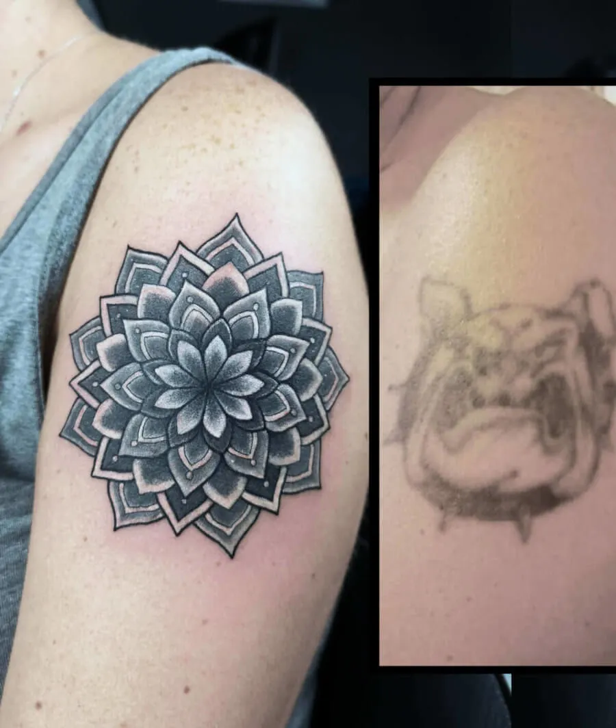 Mandala jako cover tatuażu