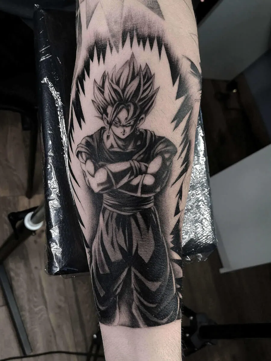 Tatuaż przedstawiający postać z Dragonball
