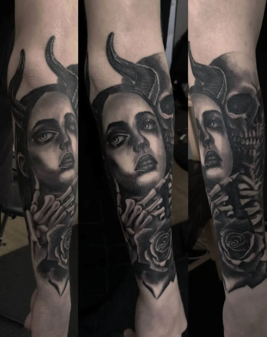 Diablica wytatuowana na ręce